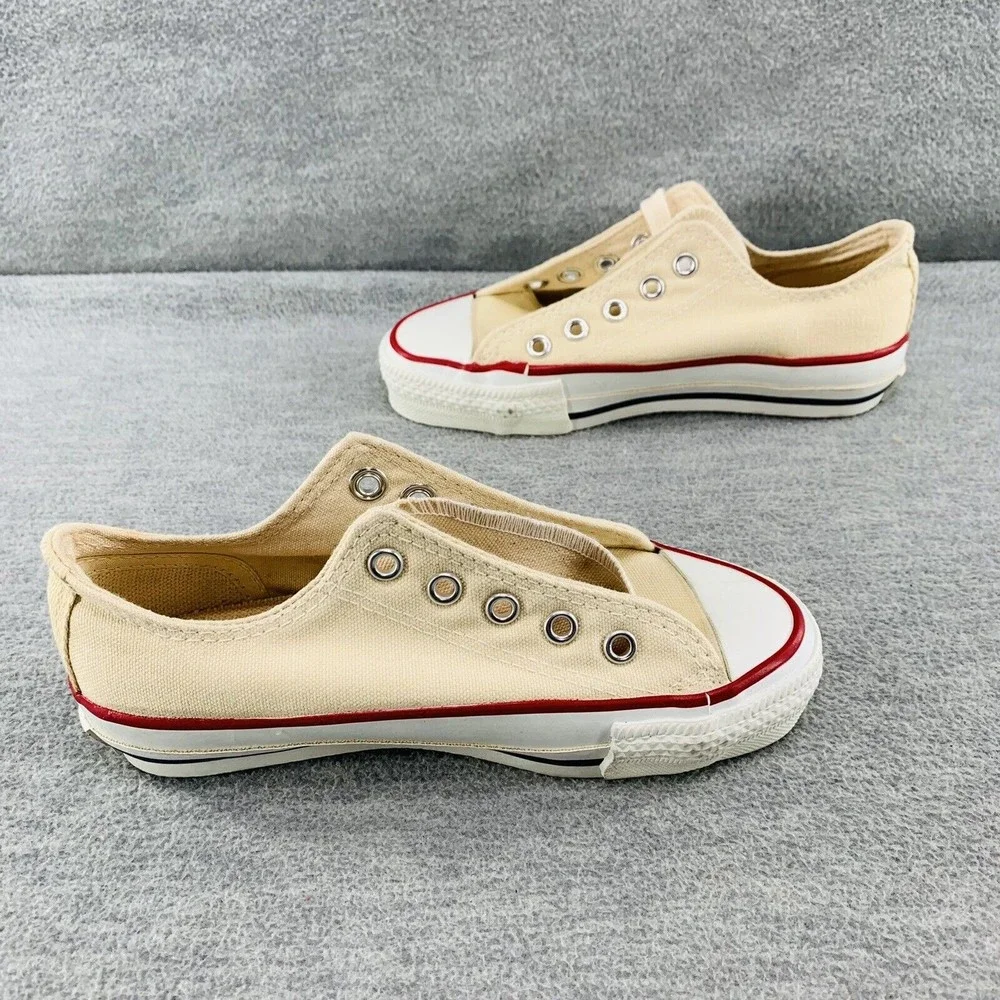 CONVERSE VINTAGE All Star Youth Size 13 Cream Sneakers Shoe Chuck Taylor Low Top